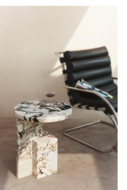 Calacatta Marble Round Side Table