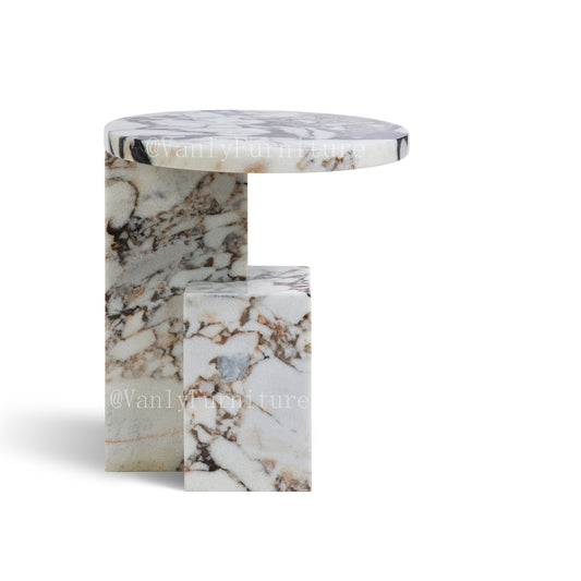 Calacatta Marble Round Side Table