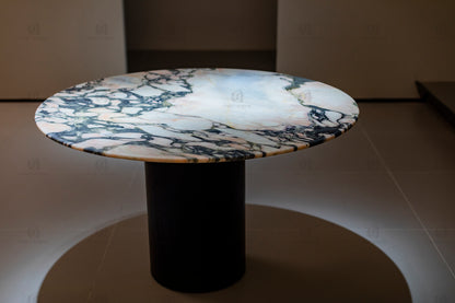 Statuario Rosso Marble Round Dining Table