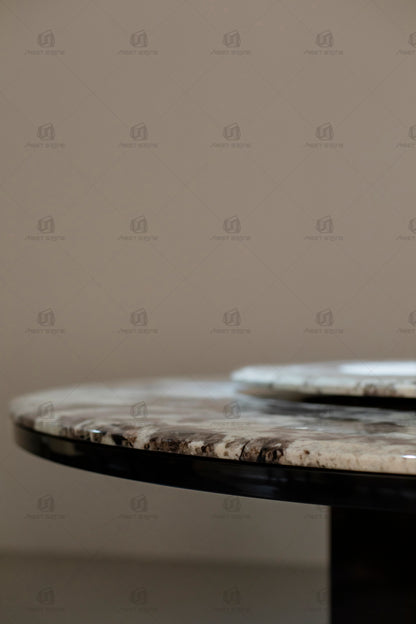 Snow Fox Marble Round Dining Table