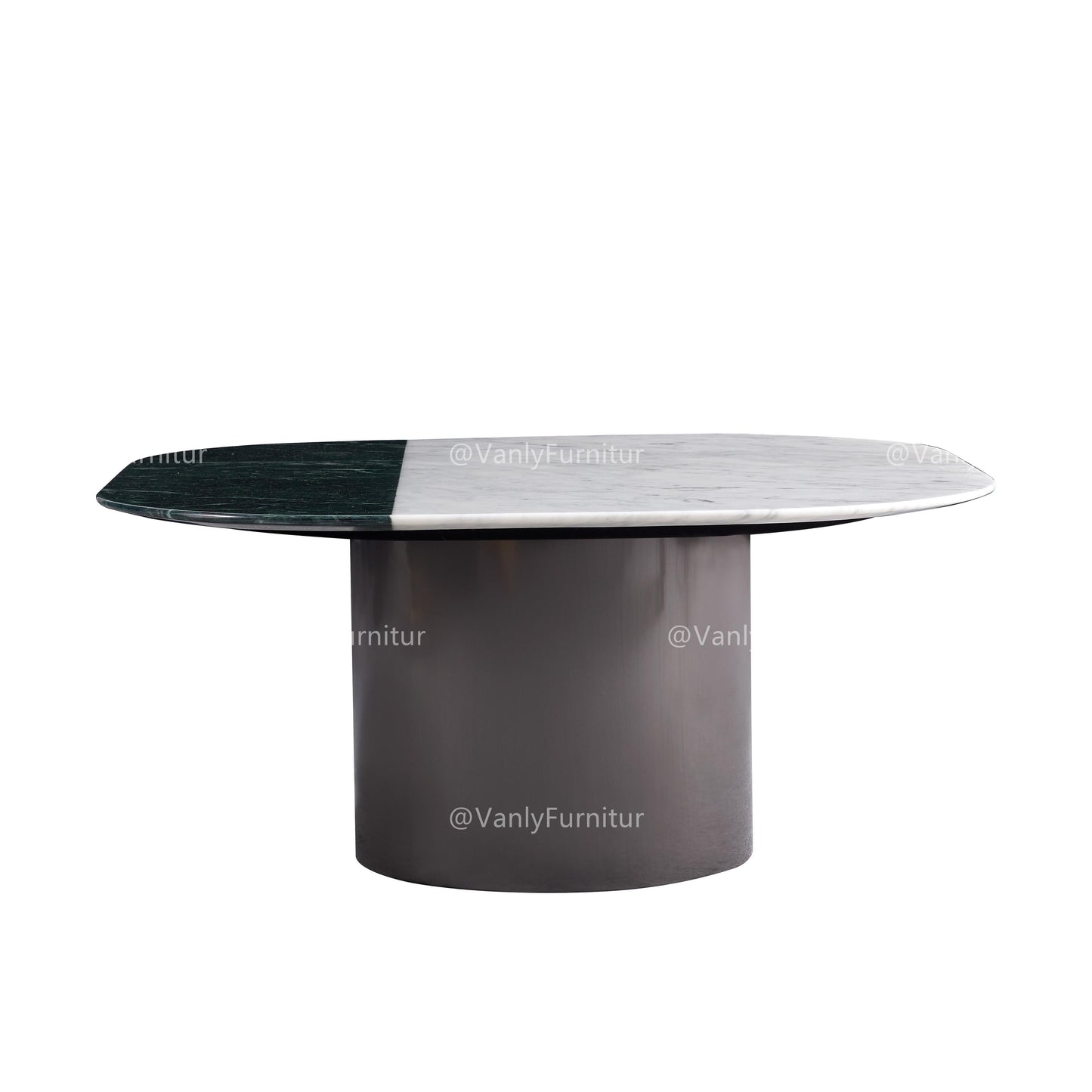 Simple two-color mosaic marble combination coffee table