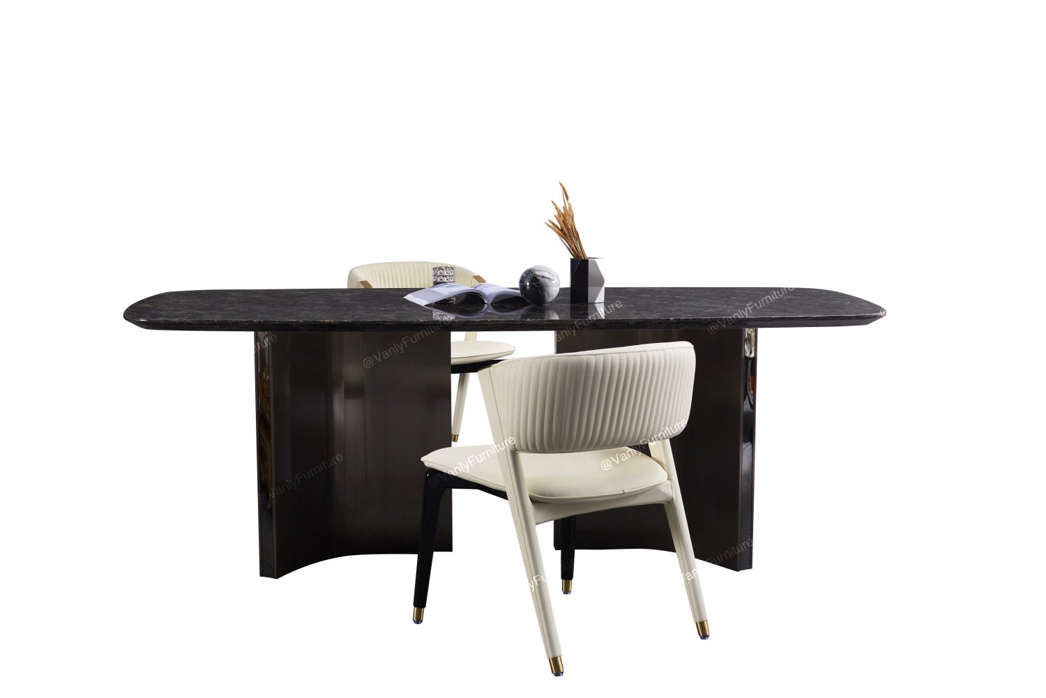 Italian light luxury marble long dining table - VanlyFurnitre