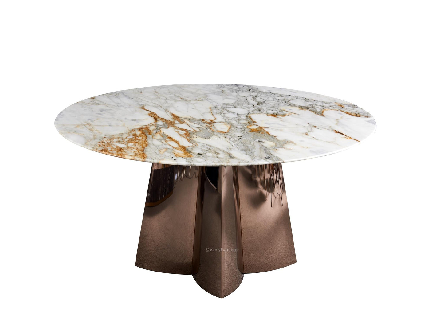 Italian minimalist marble round table - VanlyFurnitre