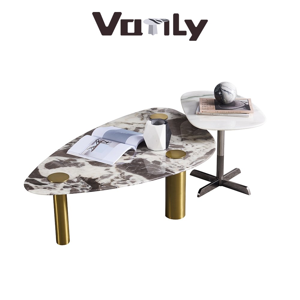 Italian water drop marble combination Tea table - VanlyFurnitre