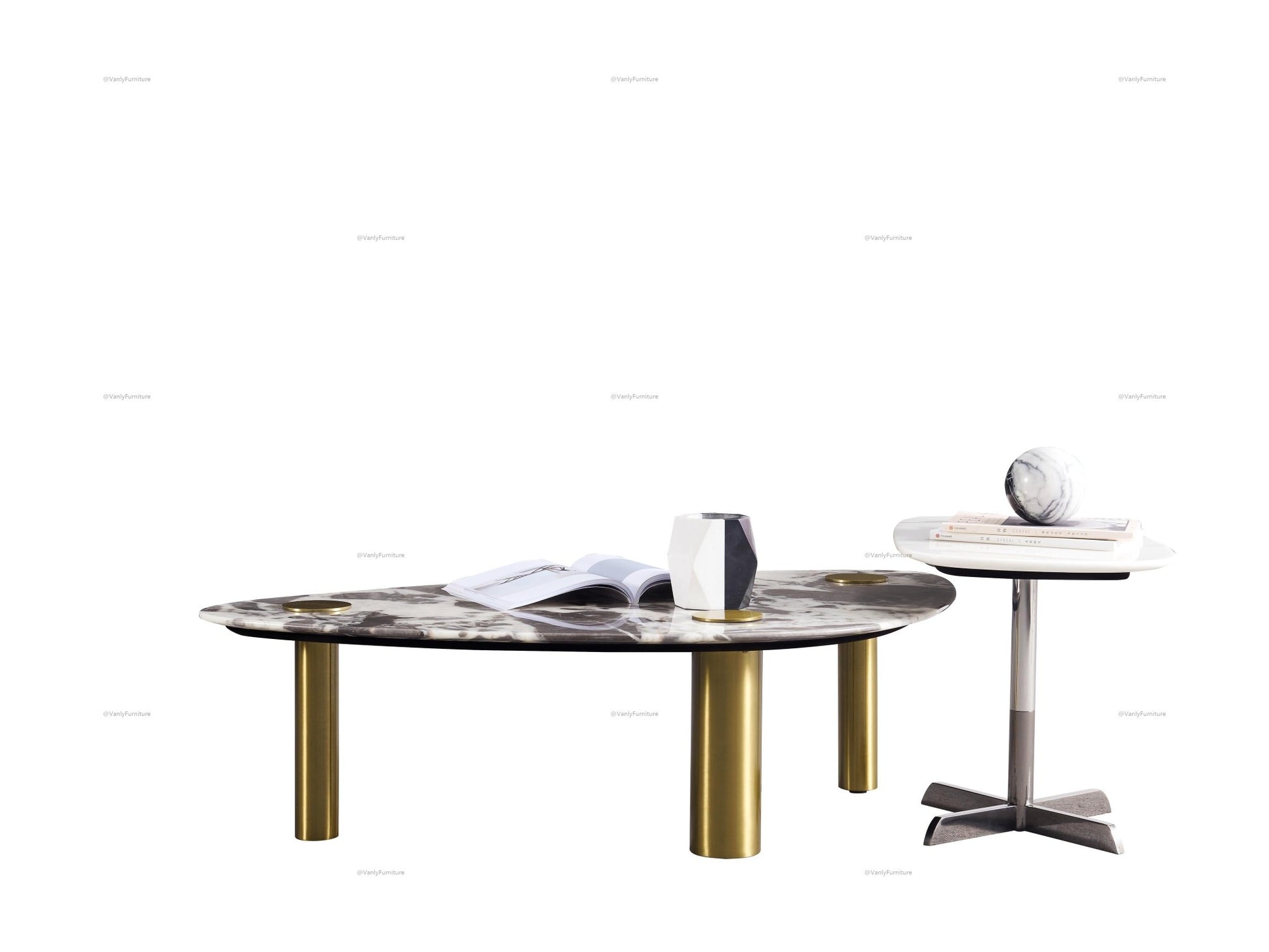 Italian water drop marble combination Tea table - VanlyFurnitre